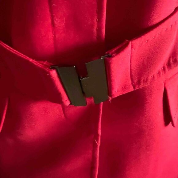 Anne Klein ~ beautiful red blazer ~ attached belt ~ size 14 - Picture 2 of 13